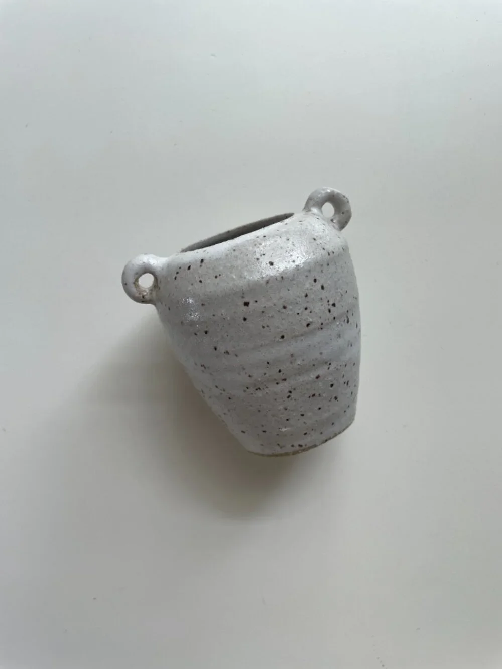 Vintage Mini Handmade Speckled Glaze Ceramic Amphora Stoneware Studio Art Potter
